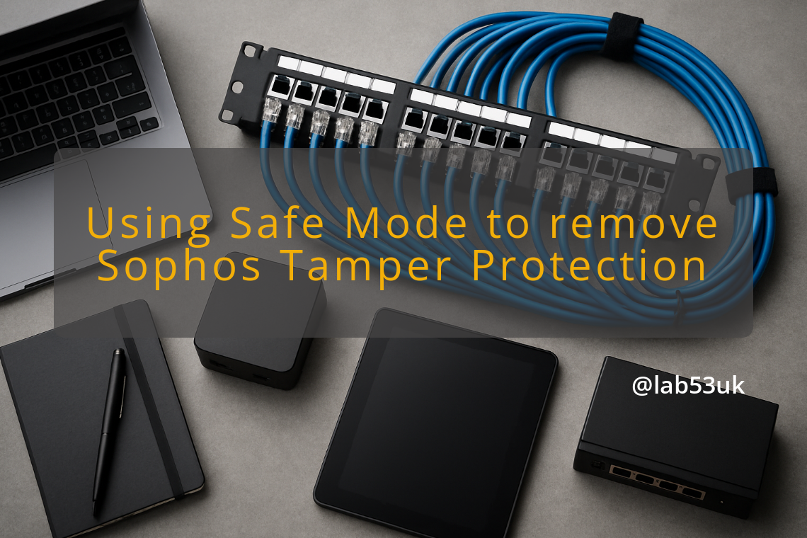 img using safe mode to remove sophos tamper protection