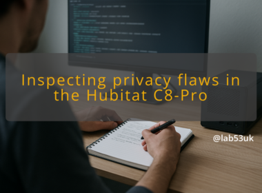 img inspecting privacy flaws in the hubitat c8 pro