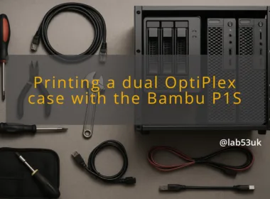 img printing a dual optiplex case with the bambu p1s dual optiplex homelab